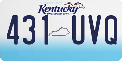 KY license plate 431UVQ