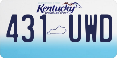 KY license plate 431UWD