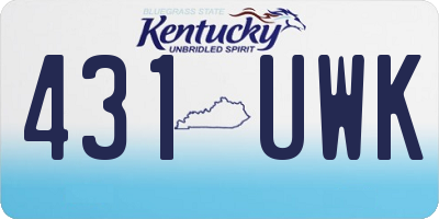 KY license plate 431UWK