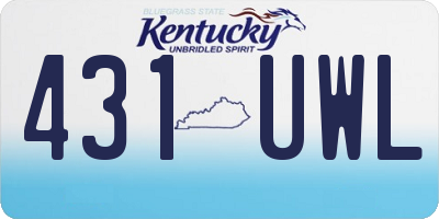 KY license plate 431UWL