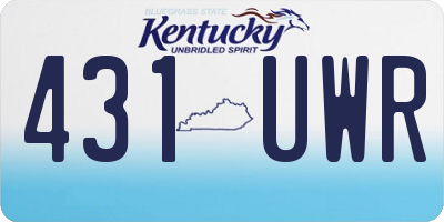 KY license plate 431UWR