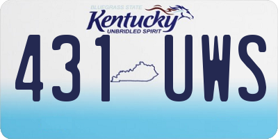 KY license plate 431UWS