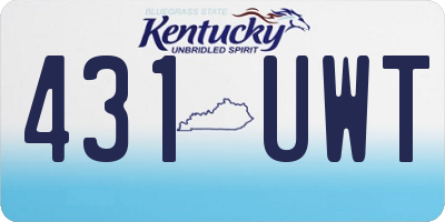 KY license plate 431UWT