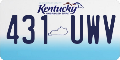 KY license plate 431UWV