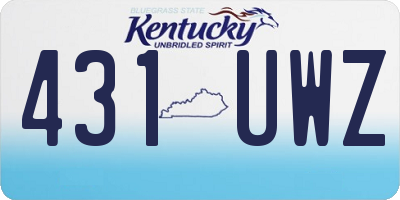 KY license plate 431UWZ