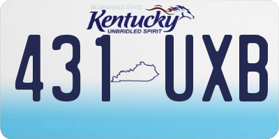 KY license plate 431UXB