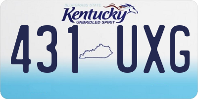 KY license plate 431UXG