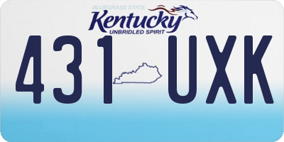 KY license plate 431UXK