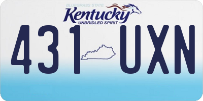 KY license plate 431UXN