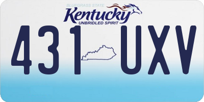KY license plate 431UXV