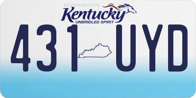 KY license plate 431UYD