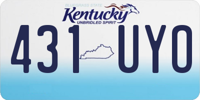KY license plate 431UYO