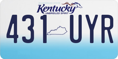 KY license plate 431UYR