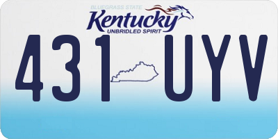KY license plate 431UYV