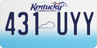 KY license plate 431UYY