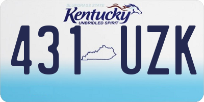 KY license plate 431UZK