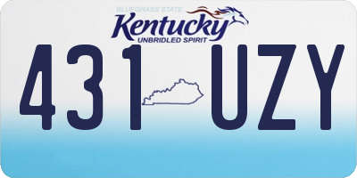 KY license plate 431UZY