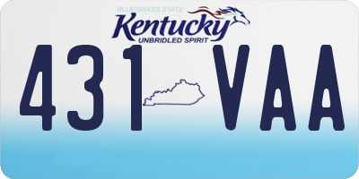 KY license plate 431VAA