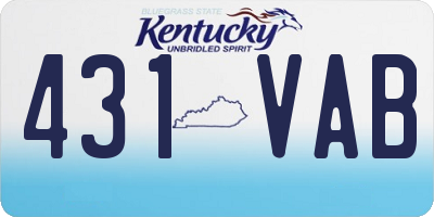 KY license plate 431VAB