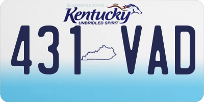 KY license plate 431VAD