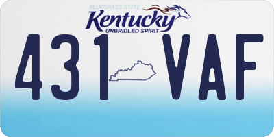 KY license plate 431VAF