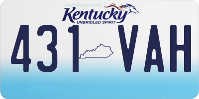KY license plate 431VAH