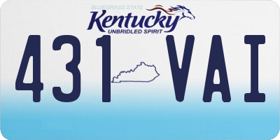 KY license plate 431VAI