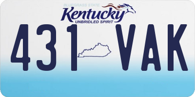 KY license plate 431VAK