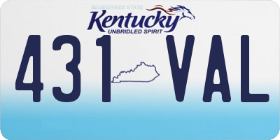 KY license plate 431VAL
