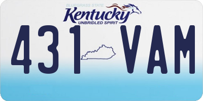 KY license plate 431VAM