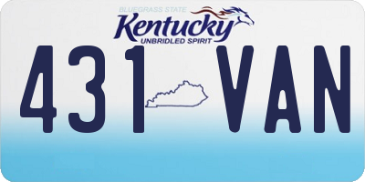 KY license plate 431VAN