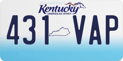 KY license plate 431VAP