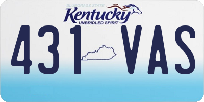 KY license plate 431VAS