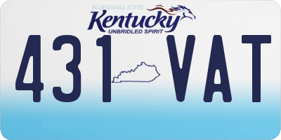 KY license plate 431VAT