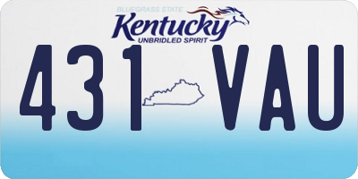 KY license plate 431VAU