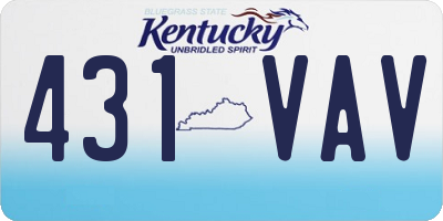 KY license plate 431VAV