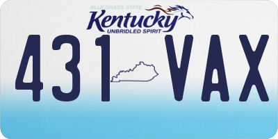 KY license plate 431VAX