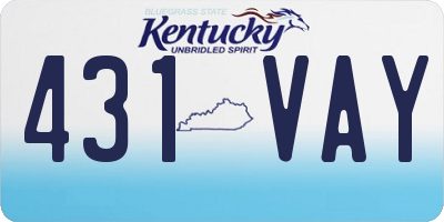 KY license plate 431VAY