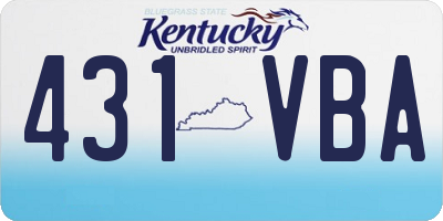 KY license plate 431VBA
