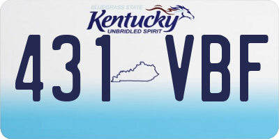KY license plate 431VBF