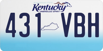 KY license plate 431VBH