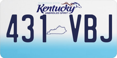 KY license plate 431VBJ