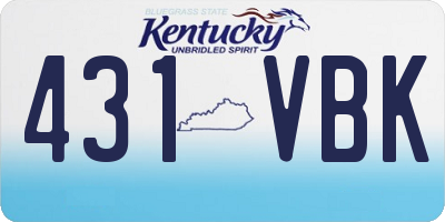 KY license plate 431VBK