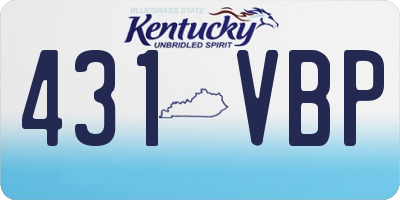 KY license plate 431VBP
