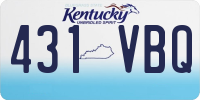 KY license plate 431VBQ