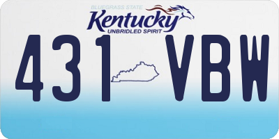 KY license plate 431VBW