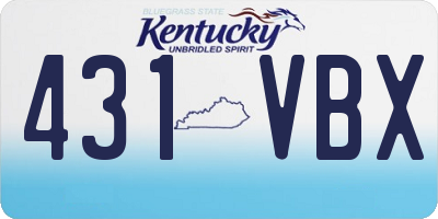 KY license plate 431VBX