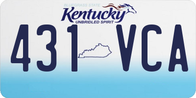KY license plate 431VCA