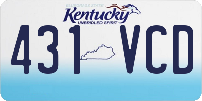 KY license plate 431VCD