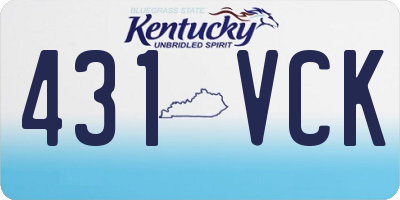 KY license plate 431VCK